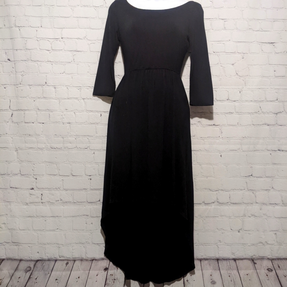 Black High-Low Hem Keyhole Back Dress Women's Small